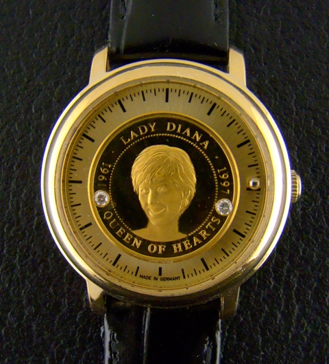 (image for) Gold Crest Watch With "999" Pure Gold Dial - Lady Diana